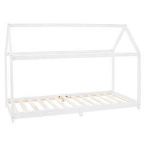 Kinderbed met dak en lattenbodem 90x200 cm White Pine ML Design