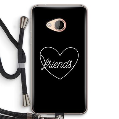 Friends heart black: HTC U Play Transparant Hoesje met koord