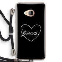 Friends heart black: HTC U Play Transparant Hoesje met koord