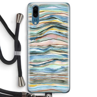 Watercolor Agate: Huawei P20 Transparant Hoesje met koord