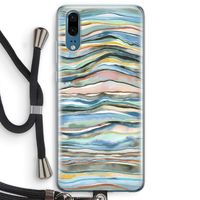 Watercolor Agate: Huawei P20 Transparant Hoesje met koord