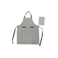 Schort met Buidelzak DKD Home Decor 70 x 1 x 85 cm Grijs Katoen Wit Groen