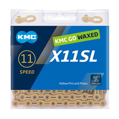 KMC Chain x11sl 118 links ti-n gold waxed