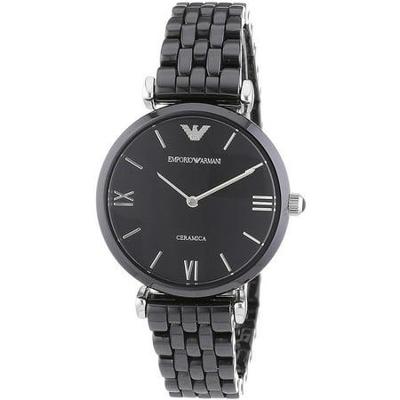 Emporio Armani Dames 32 mm zwarte keramische band horloge AR1487