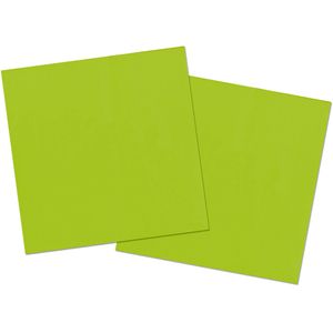 20x stuks servetten van papier lichtgroen 33 x 33 cm