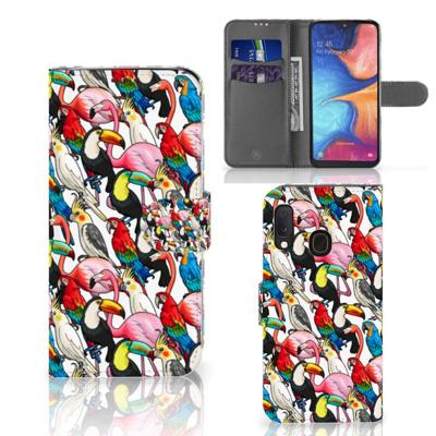 Samsung Galaxy A20e | Telefoonhoesje | Met pasjeshouder | Birds
