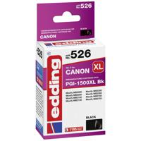 Edding Inktcartridge vervangt Canon PGI-1500BK XL Compatibel Zwart EDD-526 18-526 - thumbnail