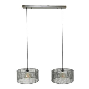 Hoyz - Hanglamp 2L Stringshade - Metaal - Zwart Nikkel - 120x45x150