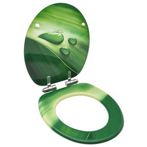 VidaXL Toiletbril met soft-close deksel waterdruppel mdf groen