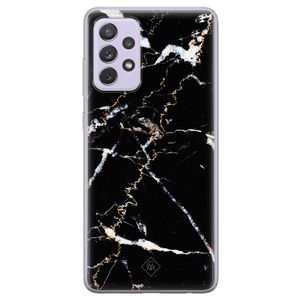 Samsung Galaxy A72 siliconen hoesje - Marmer zwart