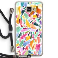 Watercolor Brushstrokes: Samsung Galaxy A5 (2016) Transparant Hoesje met koord