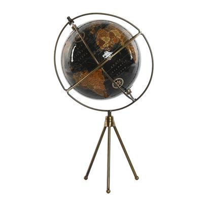 Atmosphera Decoratie wereldbol / globe - metalen frame - zwart - 25 x 42 cm - topografie Atmosphera Decoratie wereldbol / globe - metalen frame - zwart - 25 x 42 cm - topografie