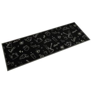 VidaXL Keukenmat wasbaar ochtendprint 60x180 cm fluweel zwart