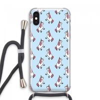 Eenhoorns overal: iPhone XS Max Transparant Hoesje met koord