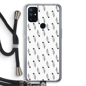 Pluimen: OnePlus Nord N10 5G Transparant Hoesje met koord
