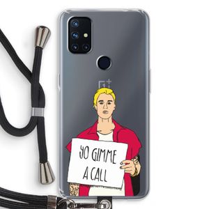 Gimme a call: OnePlus Nord N10 5G Transparant Hoesje met koord