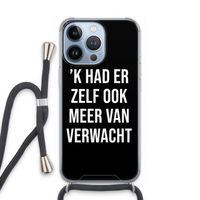 Meer verwacht - Zwart: iPhone 13 Pro Transparant Hoesje met koord