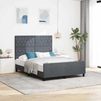 Bedframe met hoofdeinde Donkergrijs 140 x 190 cm Fluweel