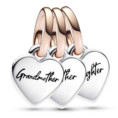 Pandora 782648C00 Hangbedel Family Generations of Hearts splittable rose-en zilverkleurig