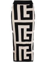 Balmain jupe mi-longue à motif monogrammé - Tons neutres