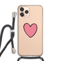 Hartje: iPhone 11 Pro Max Transparant Hoesje met koord
