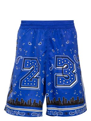 Off-White short de bain à imprimé bandana - Bleu