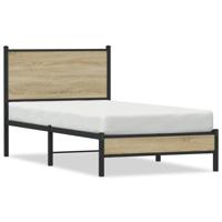 Bedframe zonder matras metaal sonoma eikenkleurig 75x190 cm