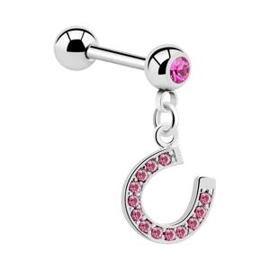 Jeweled Barbell with Charm Chirurgisch staal 316L / Belegde messing Barbells