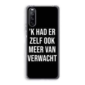 Meer verwacht - Zwart: Sony Xperia 10 III Transparant Hoesje