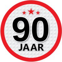 90 jaar luxe versiering sticker rond - thumbnail