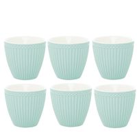 6x GreenGate Latte cup (Beker) Alice Cool mint 9x10 cm (350 ml) - thumbnail