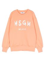 MSGM Kids sweat en coton à logo imprimé - Orange - thumbnail