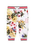 Dolce & Gabbana Kids pantalon de jogging en coton à fleurs - Blanc - thumbnail