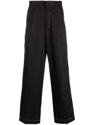 Bonsai pantalon droit à design plissé - Noir