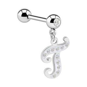 Jeweled Barbell with Charm Chirurgisch staal 316L / Belegde messing Barbells