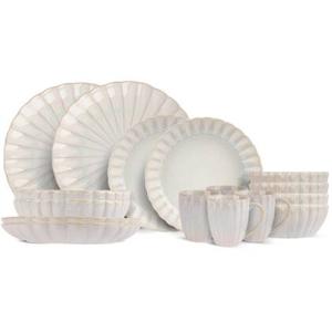 Cosy & Trendy Serviesset Astera Pure 16-delig | 4 personen - 4 dinerborden, 4 diepe borden, 4 kommen en 4 mokken