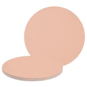 Placemats - 4x - lederlook - zalm roze - rond - 38 cm - tafel dekken - onderleggers