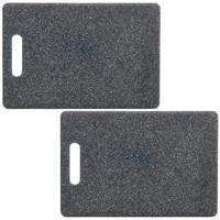 Zeller Snijplank - 2x - antraciet - 30x20 cm - kunststof - vaatwasserbestendig - dubbelzijdig