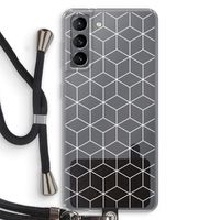 Zwart-witte kubussen: Samsung Galaxy S21 Transparant Hoesje met koord