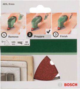 Bosch Accessoires Schuurblad 105mm | G80 | Rw | 6 Gaten | Velc | 5-delig - 2609256A57
