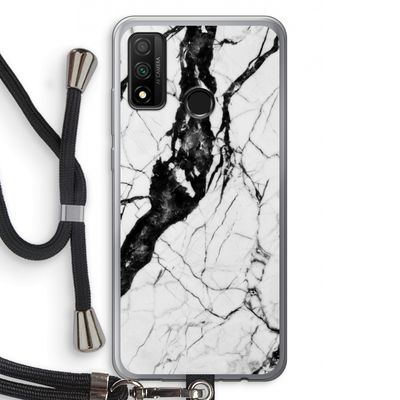Witte marmer 2: Huawei P Smart (2020) Transparant Hoesje met koord