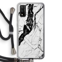 Witte marmer 2: Huawei P Smart (2020) Transparant Hoesje met koord