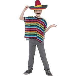 Mexicaan verkleed kostuum - poncho en sombrero - voor kinderen