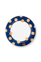 Pip Studio Set/2 Borden Dot Delight Navy/Goud 26.5cm