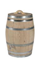 Regenton 150 liter nieuw met verchroomde kraan lossse deksel handvat - Vatenhandel stijf