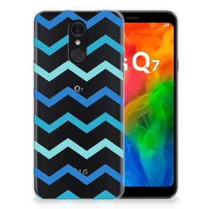 LG Q7 TPU bumper Zigzag Blauw