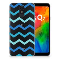 LG Q7 TPU bumper Zigzag Blauw