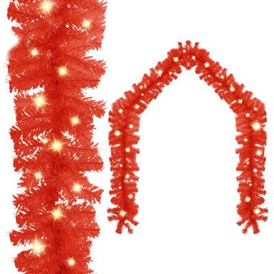 VidaXL Kerstslinger met led-lampjes 10 m rood