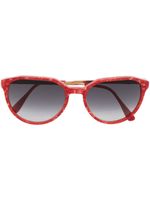 Saint Laurent Pre-Owned lunettes de soleil rondes à effet écailles de tortue - Rouge - thumbnail