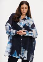 Yoek Blouse square ORCHID | Blauw | Maat 42/44